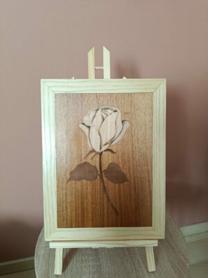 Tableau décoratif artisanal motif bouton de rose