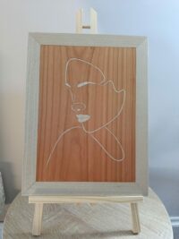 Tableau décoratif artisanal motif traits et contours