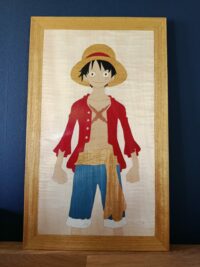 Tableau décoratif artisanal motif Luffy personnage One Piece