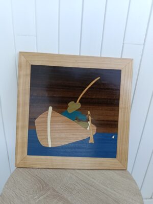 Tableau décoratif artisanal motif le grand pêcheur